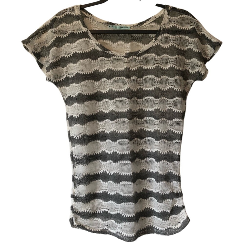 Striped Lace Top
